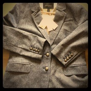 12P Banana Republic Blue Tweed Hacking Jacket